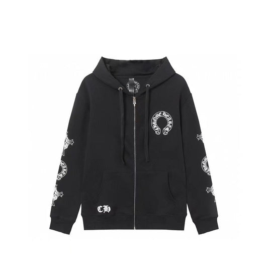 Chrome Hearts Hoodie - Black Street Style Embroidered Sweatshirt 851