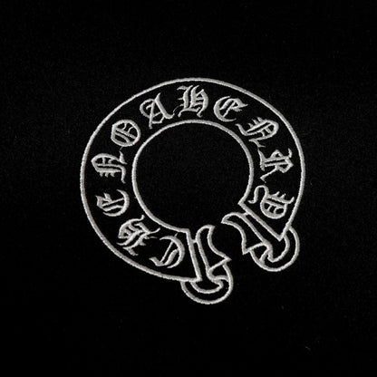 Chrome Hearts Layered Cross Varsity Jacket - Black White Street Style Outerwear 2208